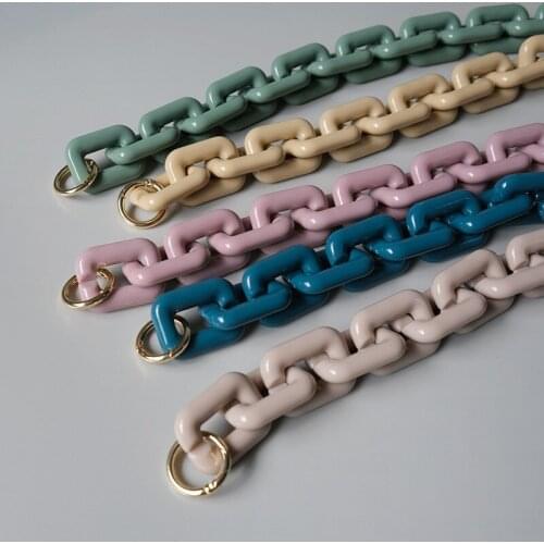 Womens bag fashion thick chain shoulder bag accessories candy color resin thick chain acrylic custom chain