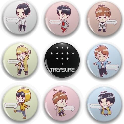 1pcs Kpop TREASURE badge Cartoon Cute Brooch For fans collection New arrivals K-pop TREASURE Badge