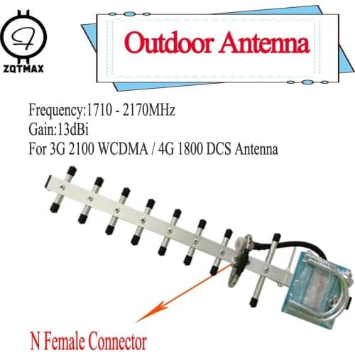 ZQTMAX outdoor yagi Antenna 13dbi 1710-2170 for 3g 4g repeater dcs wcdma cell phone singnal booster UMTS LTE signal amplifier