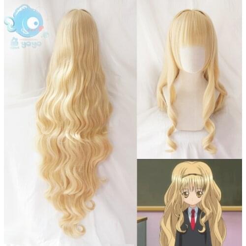 110cm Mashiro Rima Cosplay Wig Long Kinky Curly Shugo Chara ! Doki Party Anime Synthetic Hair Halloween + Wig Cap