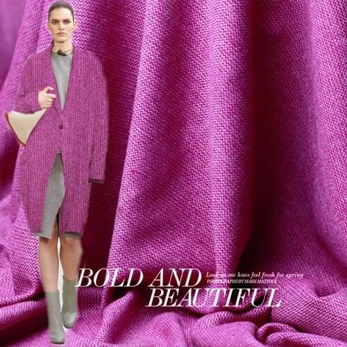 150cm width 410g per meter purple red color tweed wool materials autumn coat DIY clothes fabrics