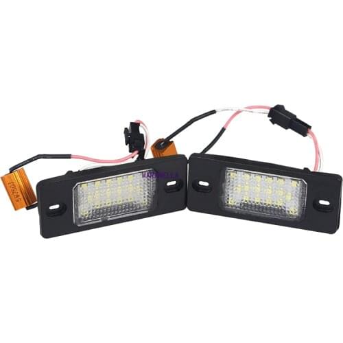 2pcs 6000k White Canbus 12V For Porsche VW Touareg Tiguan Golf 5 Passat B5 LED Number License Plate Lights Tail Lighting Source