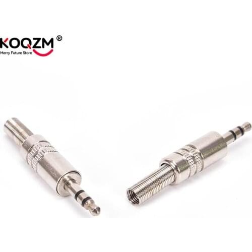 2pcs Replacement 3.5mm 3 Pole Male Repair Headphones Audio Jack Plug Connector Soldering For Most Earphone Jack