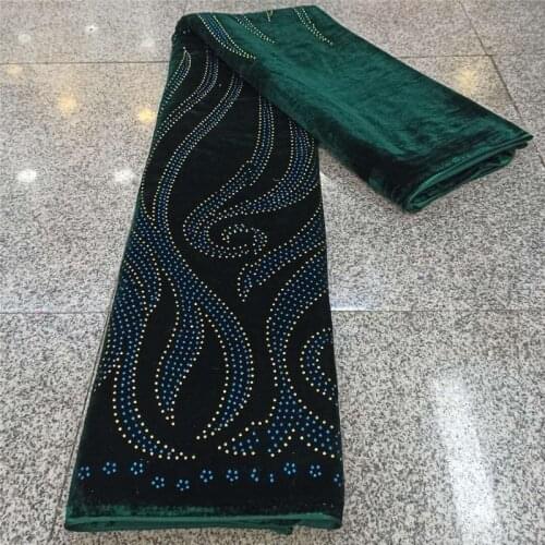 2021 green Hot Sale velvet French Tulle Lace Fabric Colorful African Lace Fabric stones Lace Material for Party Wedding