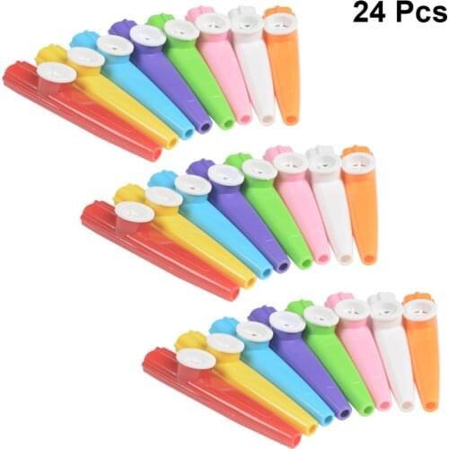 24pcs Assorted Colors Plastic Kazoos Kids Preschool Educational Toys Flutes Musical Instruments Kazoos