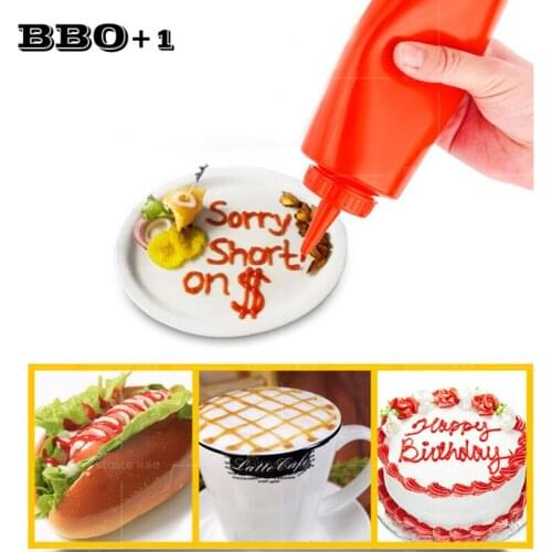 3pcs Kitchen Plastic Squeeze Bottle Condiment Dispenser for Sauce Vinegar Oil salad Ketchup Cruet 8OZ/160OZ / 240OZ for Option