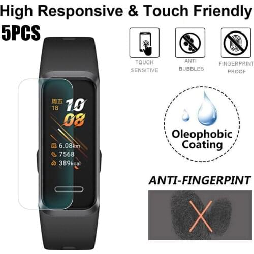 5PCS Full Coverage Screen Protection Film For Huawei Band 4 high Transparency sensitivityTPU Screen Protector Accessories J21