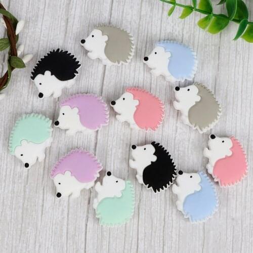 TYRY.HU 6pc Mini Carton Slicone Teether Beads Teething Jewelry Accessories Chew Necklace Beads Baby Teether