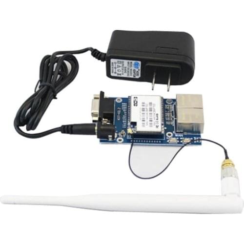 Free shipping Serial Uart to wifi dual ethernet dual RS232 WiFi module with external antenna Start kit RT5350 chipset HLK-RM04