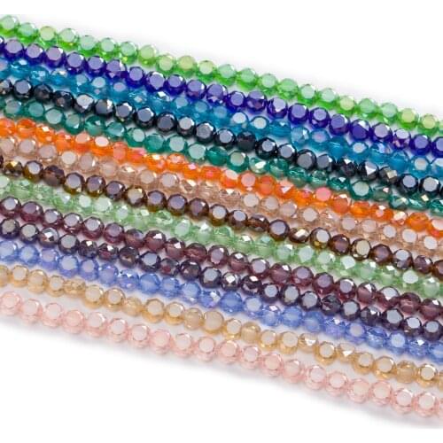 50 Piece AB Color Bread Cut Faceted Crystal Glass Spacer Beads For Handmade Making Bracelet Necklaces DIY Jewelry Findings 4-8mm