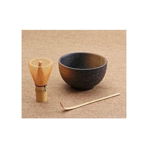 Tea ceremony 3pcs sets matcha bowl bamboo scoop matcha whisk teaware
