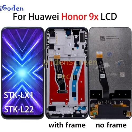 Original 6.59inch For Huawei Honor 9X premium global edition STK-LX1 STK-L22 LCD Display Touch Screen Digitizer Assembly+Frame