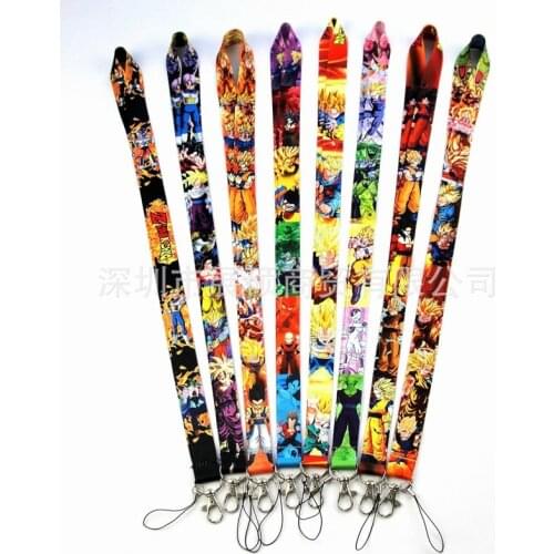 Dragon Ball Z Guku Mobile Phone Straps Certificate Lanyard Anime Polyester Neck Key Strap for Kids Mobile Accessories Gifts 2x46
