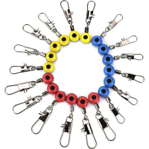 DYGYGYFZ 20pcs/set Fishing Line Hook Swivels Shank Clip Connector Interlock Snap Sea Space Beans Lure Fishing Hooks Connector