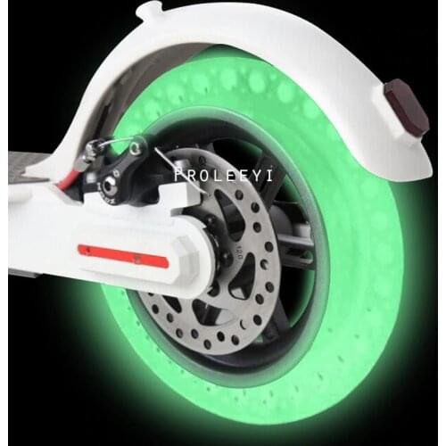 Fluorescent Tires for Xiaomi Mijia M365 Bird Scooter Tyre Solid Hole Tires Luminous Shock Absorber Damping Rubber Tyres Wheels