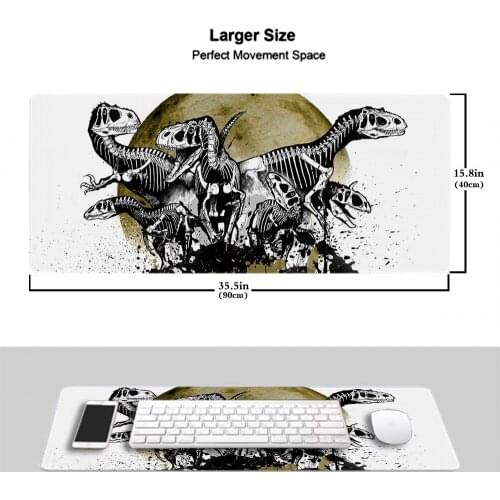 Cute Animal Cat Dinosaur Natural Rubber Gaming mousepad Desk Mat 90x40cm XXL Lockedge Large Gaming Mouse Pad for PC Desk Pad