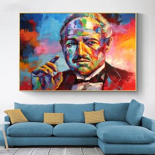 Classic Movie Godfather Art poster canvas painting wall Colorful Portrait pictures posters and prints for living room Home decor