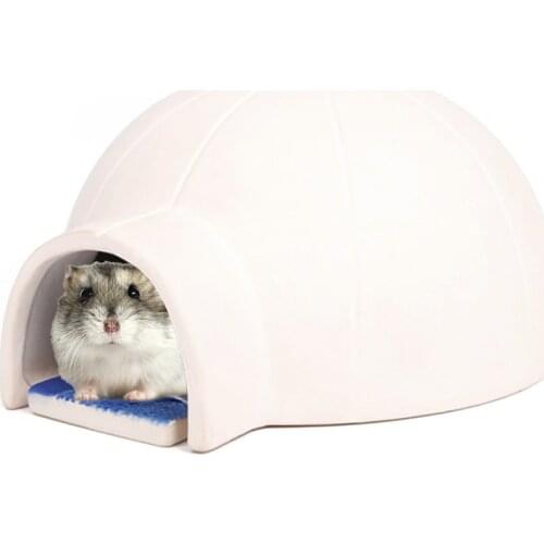 Pet Cage for Hamster Accessories Pet Bed Mouse Ceramic Cooling House Small Animal Nest Summer For Rodent/Guinea Pig/Rat/Hedgehog