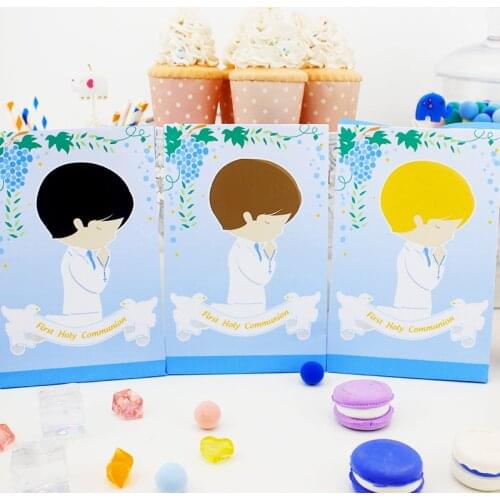 My First Communion Favor Box Candy Box Gift Box Cupcake Box Boy Kids Birthday Party Supplies Decoration Event Party Supplies