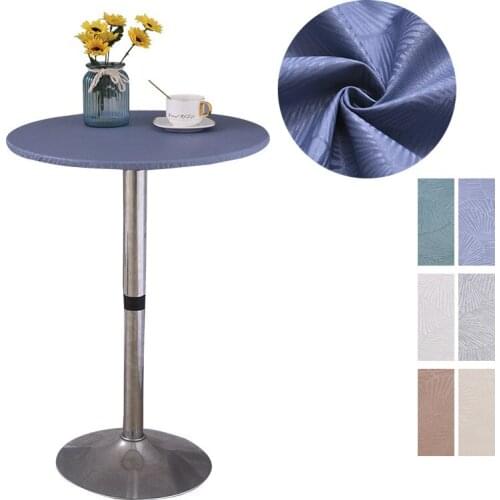 60cm Round Hotel Elastic Coffee Table Cover Restaurant Sewage-proof Washable TableCloth Pine Branch Pattern Cafe Table Protector