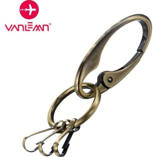 Brass Keychain Men Car Metal Keychains Male Retro Key Ring Waist Hanging Keychain Holder Pendant Keyrings Accessories Handmade