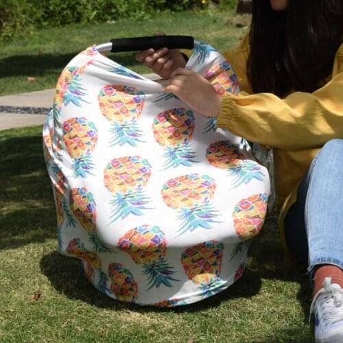 Cartoon Multifunction Stretchy Baby Car Seat Cover Nursing Breastfeeding Cover Shopping Cart Grocery Trolley Canopy