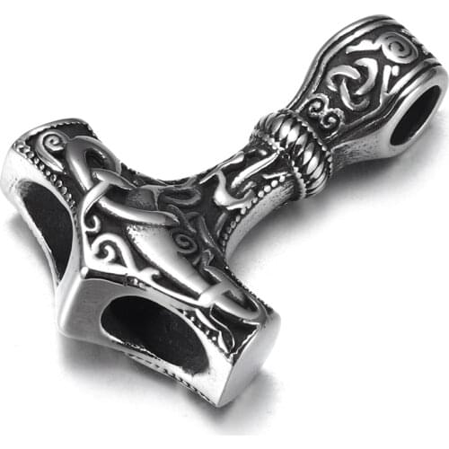 Stainless Steel Curved Viking Hammer Connector Polished Pendant DIY Bracelet Accessories Jewelry Making Supplies