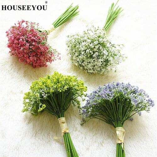 Night Scent 30cm Artificial Baby Breath Flower Gypsophila Plastic Plants Home Hotel Christmas Decor Wedding Bouquet Gift