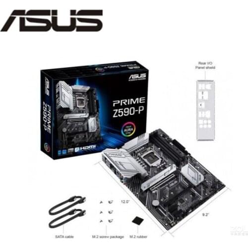 NEW For ASUS PRIME Z590-P Motherboard Socket LGA 1200 DDR4 M.2 nvme ssd For Intel Z590 Original Desktop Mainboard