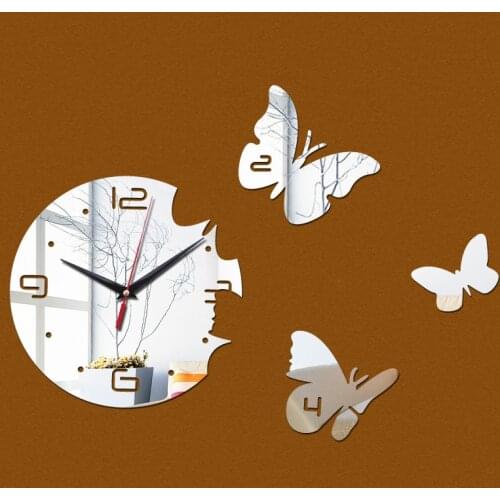 New reloj de pared wall clocks angel stars clock luxury mirror number watche decor 3d on the kids room