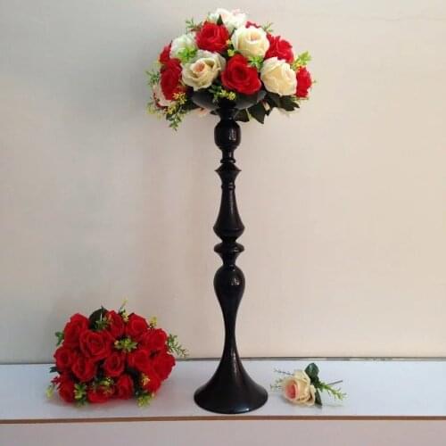 New style 64 cm Black wedding flower vase wedding table stand wedding candle holders 10 pcs/lot