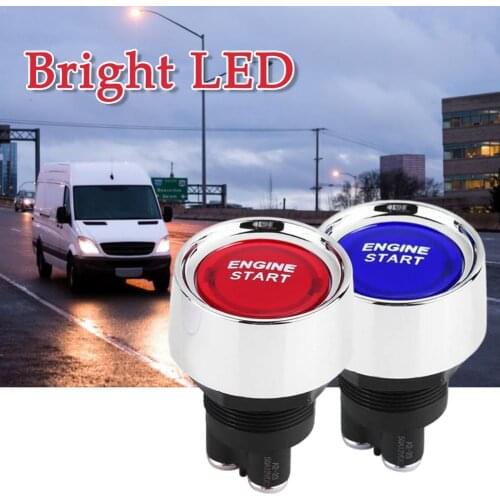 12V-24V Car Engine Start Switch Push Button Switch Replacement Enginee Starter Universal Car Protective Decorative Ignition