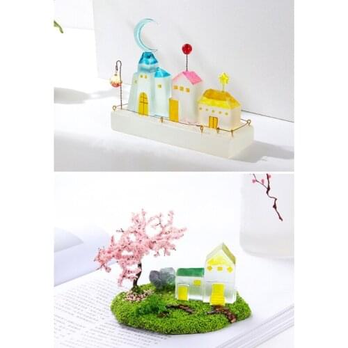 Crystal Epoxy Epoxy Diy Small House Decoration Clouds Rain Cross Moon Silicone Abrasive Mold for Diy Resin Crafts
