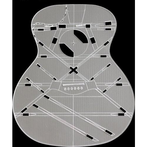 41inch GA Sharp Corners Rounded Corners Acoustic Wood Guitar Transparent Acrylic Template Sound Beam Hole Code Location Molds