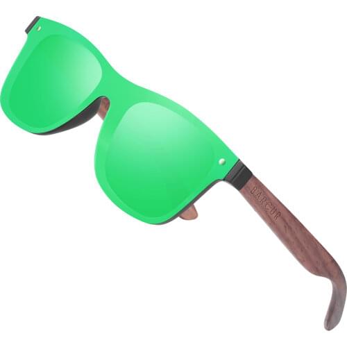 BARCUR Black Walnut Sunglasses Men Polarized UV400 Protection Sun Glasses Women Eyewear