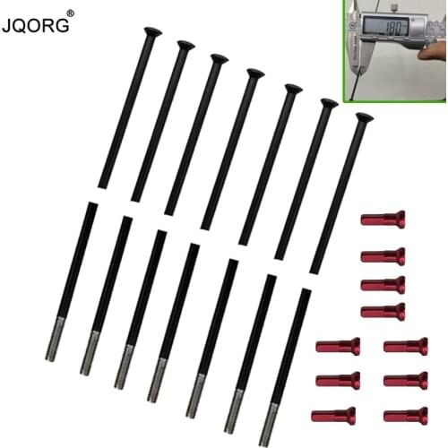 12 Pieces A Lot JQORG 15G Diameter 1.8mm Black Color Bike Spokes 304 Stainless Steel Straight Pull Cylinder Body Bicycle Spokes