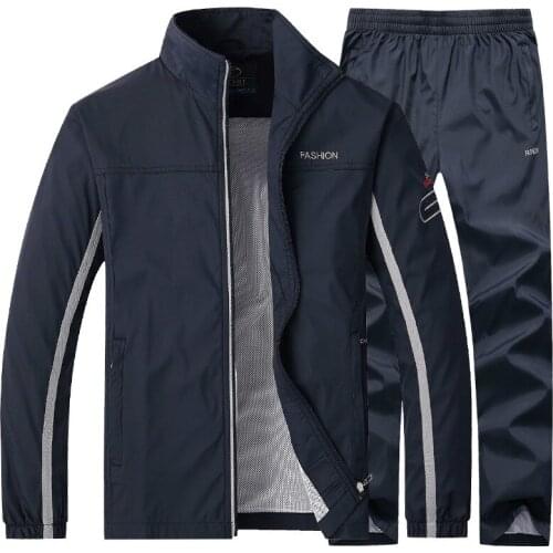 New Tracksuit Men Jacket+Pants Two Piece Clothing Set outwear Casual sportswear Sweatshirt Track Suit basketball Sport Suit Men