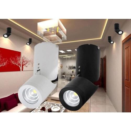 10pcs cob led downlight 12W surface mounted Adjustable 360 Rotatable LED Ceilling Lamp Background wall light AC110V 220V