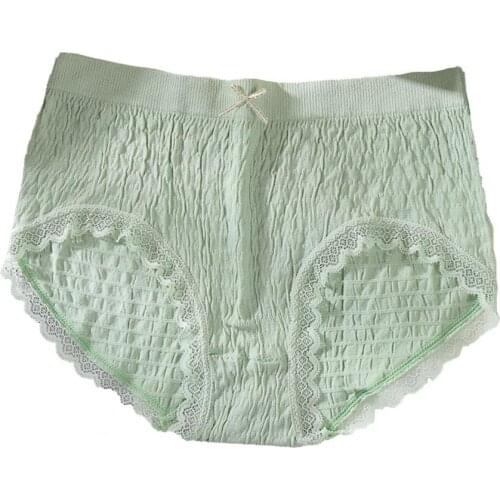 Summer Women Solid Color Panties Seamless Lace Sexy Breathable High Elasticity Mid Rise Underpants for Daily Wear
