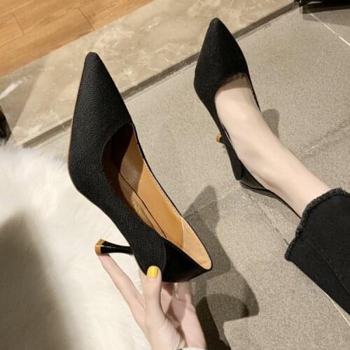 High Heels Party Dress Thin Heel Pumps Ladies Footwear Fashion Colors Matching Single Shoes Sexy Shallow Mouth Womens Shoes