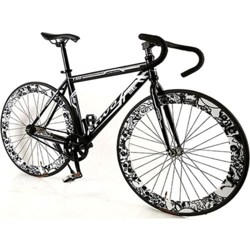 Bicycle Road Bike New Fixed Gear Muscle Frame Bending Adult Racing 26 Inch Single Speed 60 Knife Wheel