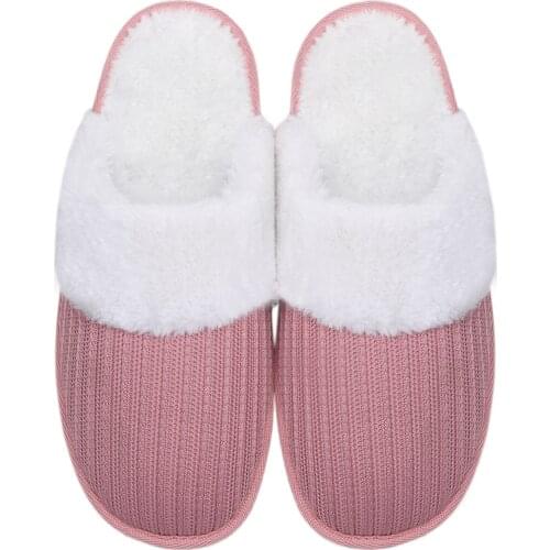 LeDuoCai Cable Knit Slippers for Women with Anti-Skid Sole,Memory Foam Plush Lining Slip on House Shoes