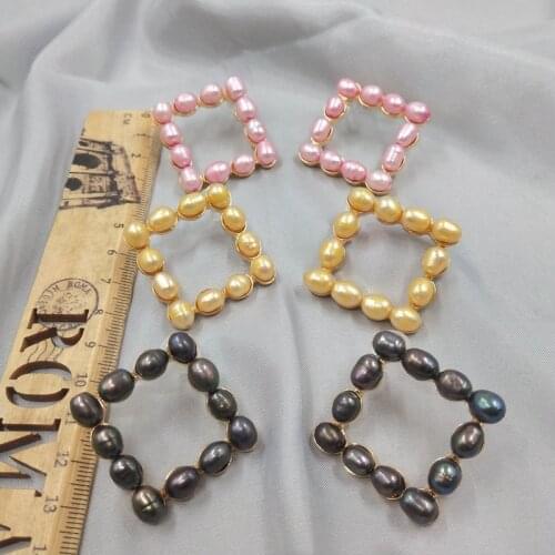 States with Qingdao jewelry earring personality joker hipster D91 true gold silver needle water raise pearl earring