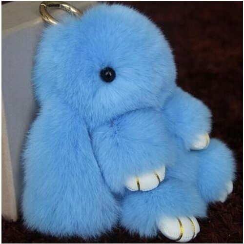 100% Real Genuine Rex Rabbit Furs Keychain Pendant Bag Car Charm Tag Mini Rabbit Toy Doll Keychains Key Ring Gifts 18cm B368