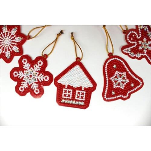 20 Pieces Christmas DIY Artificial Diamond Painting Gift Tags Resin Painting Han