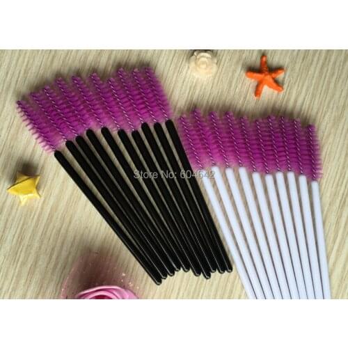 20000pcs make up brush synthetic fiber Disposable Eyelash Brush Mascara Applicator Wand Brush Cosmetic Makeup Tool purple