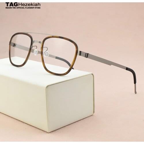 2019 fashion brand Square eyeglasses Womens titanium glasses frame men optical glasses frame women spectacle frames Mens 9708