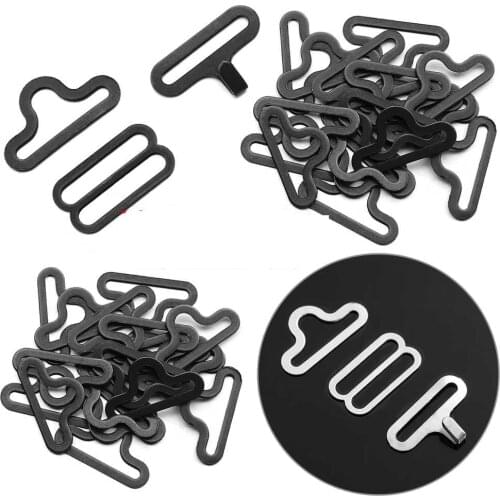 30pcs 20mm Metal Bra Strap Adjustment Buckles Bow Tie Hardware Necktie Hook Bow Tie Cravat Clips DIY Sewing Accessories