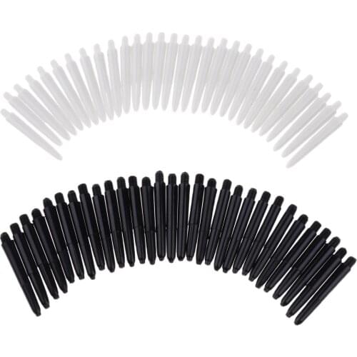 60 Pieces 35mm 2BA Thread Plastic Dart Stems Shafts Soft Tip Darts White & Black
