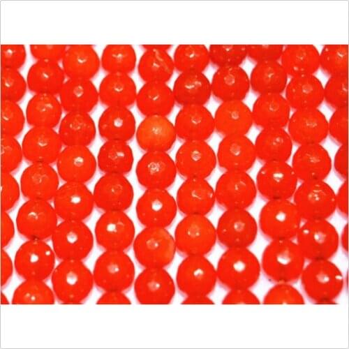8mm faceted Rare Orange Red South America Topaz Loose Bead 15